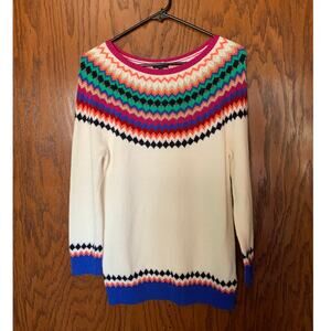 Talbots Geometric Crewneck Sweater